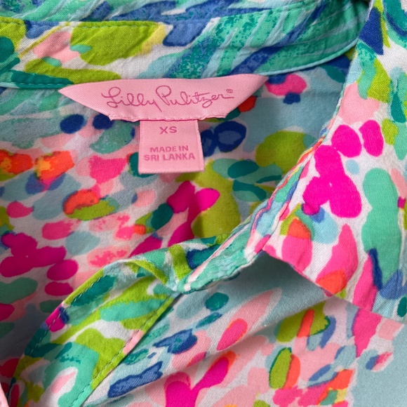 Lily Pulitzer Women’s Natalie Colorful Shirtdress Coverup XS Beach Pool Resort - Picture 4 of 8